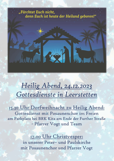 Unsere Gottesdienste am Heilig Abend