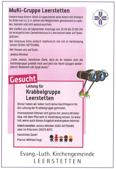 Krabbelgruppe sucht neue Gruppenleitung